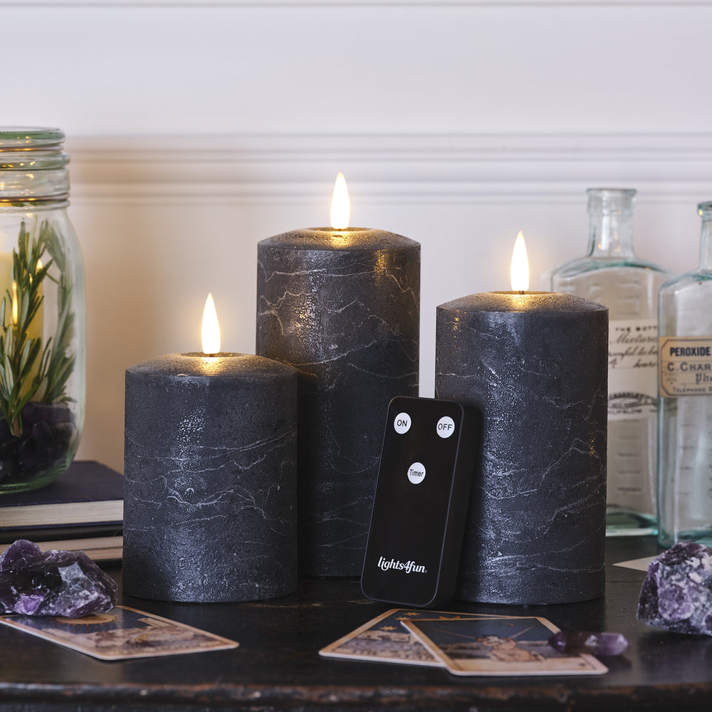 3 Bougies Piliers TruGlow® Dégradées à LED
