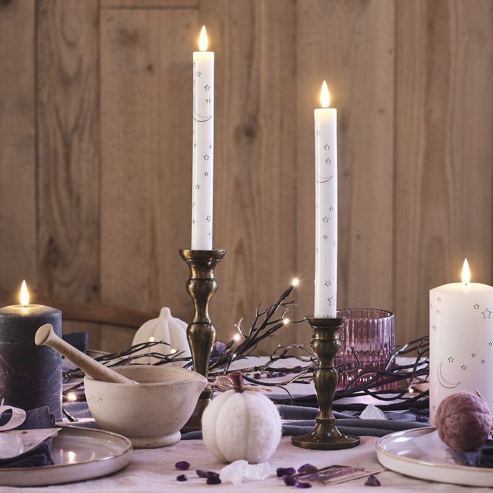 2 Chandelles TruGlow® à Motif Lunes et Étoiles