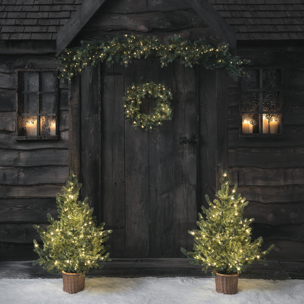 Lot de Décorations de Noël Pré-éclairées pour Porte d'Éntrée