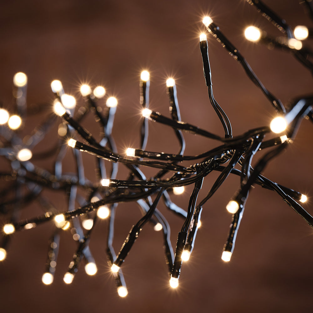 Guirlande Lumineuse en Grappe 7 m, LED Blanc Chaud sur Câble Noir