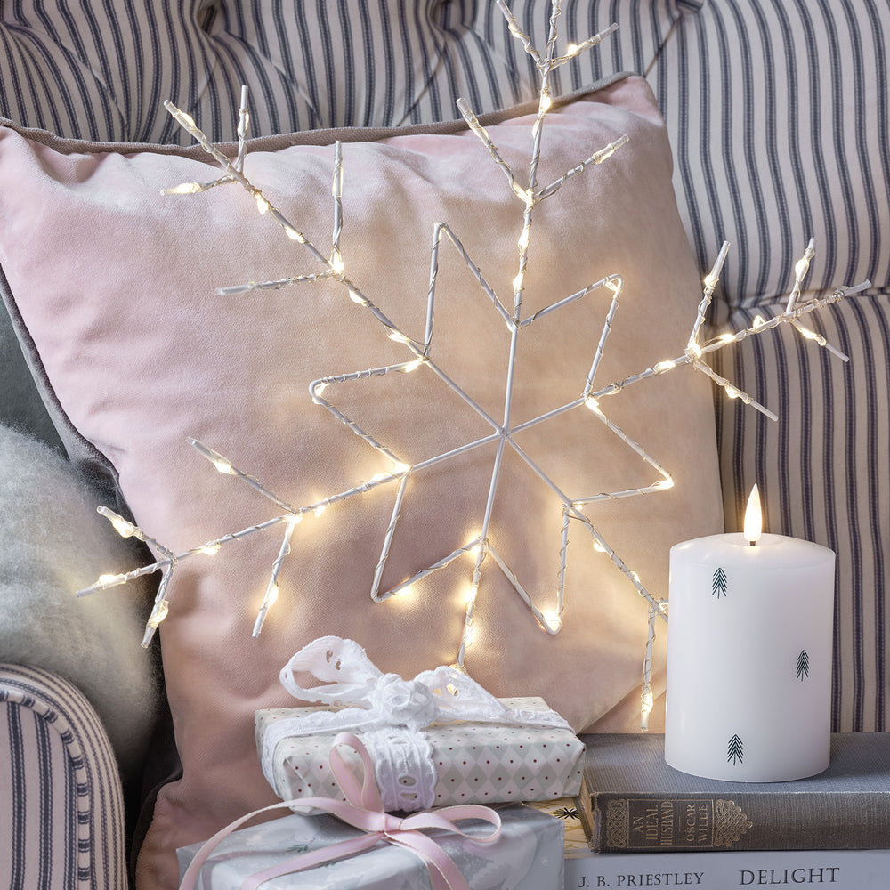 Déco de Fenêtre de Noël Flocon de Neige Lumineux Osby à Suspendre