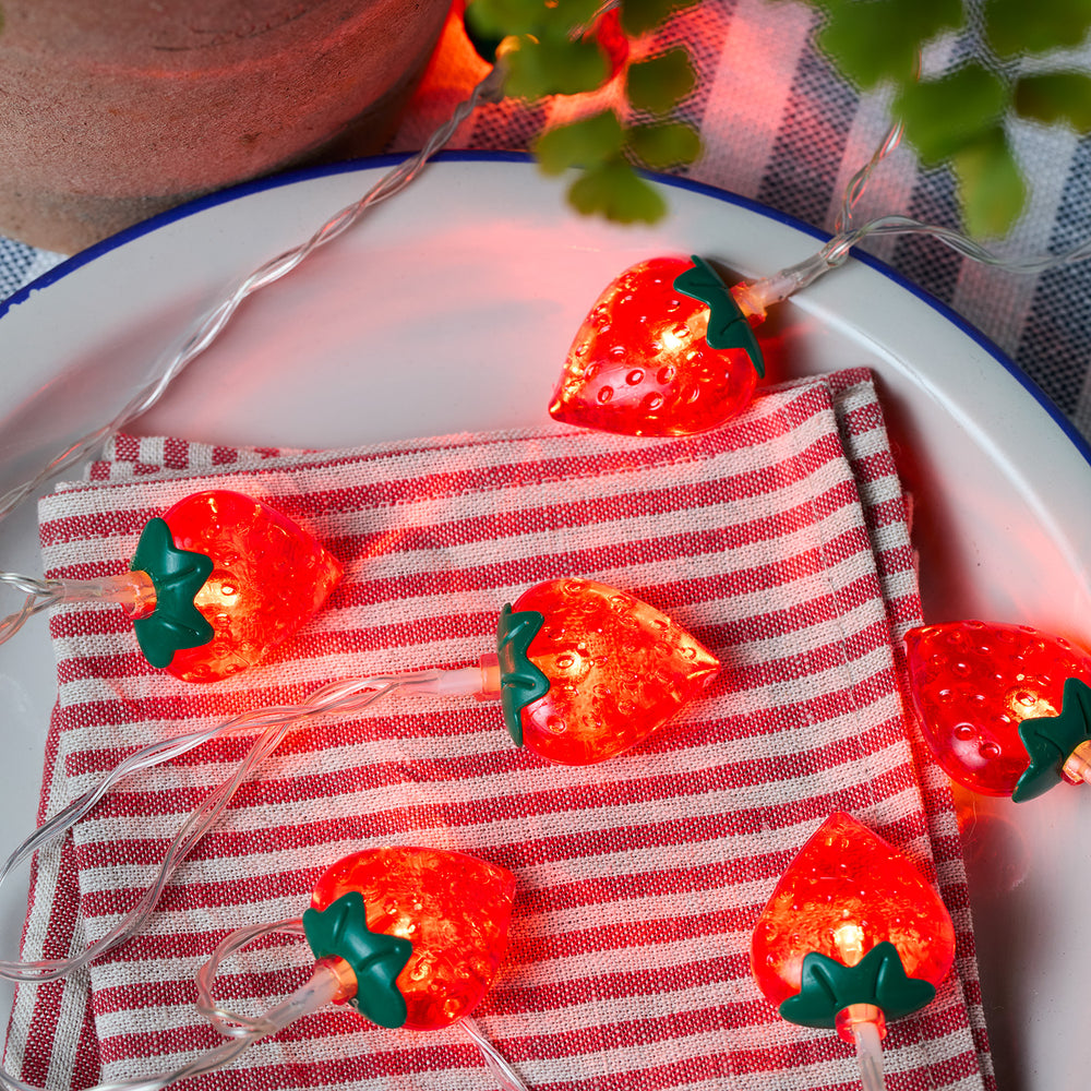 Guirlande Lumineuse à Piles avec 10 Fraises LED