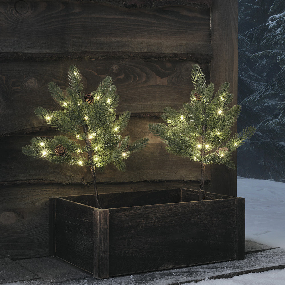 Lot de 2 Sapins de Noël à Pommes de Pin de 18 cm sur Piquet
