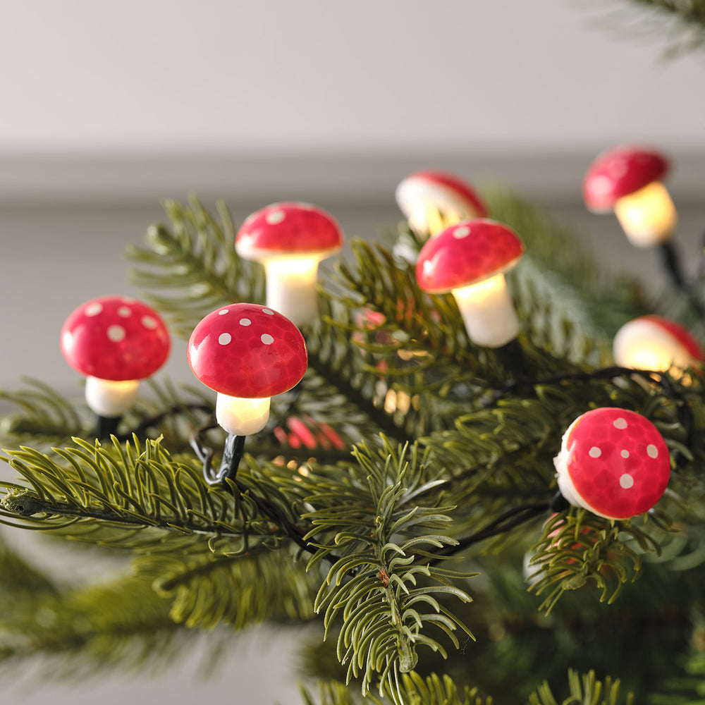 Guirlande Lumineuse à 20 Champignons Rouges LED