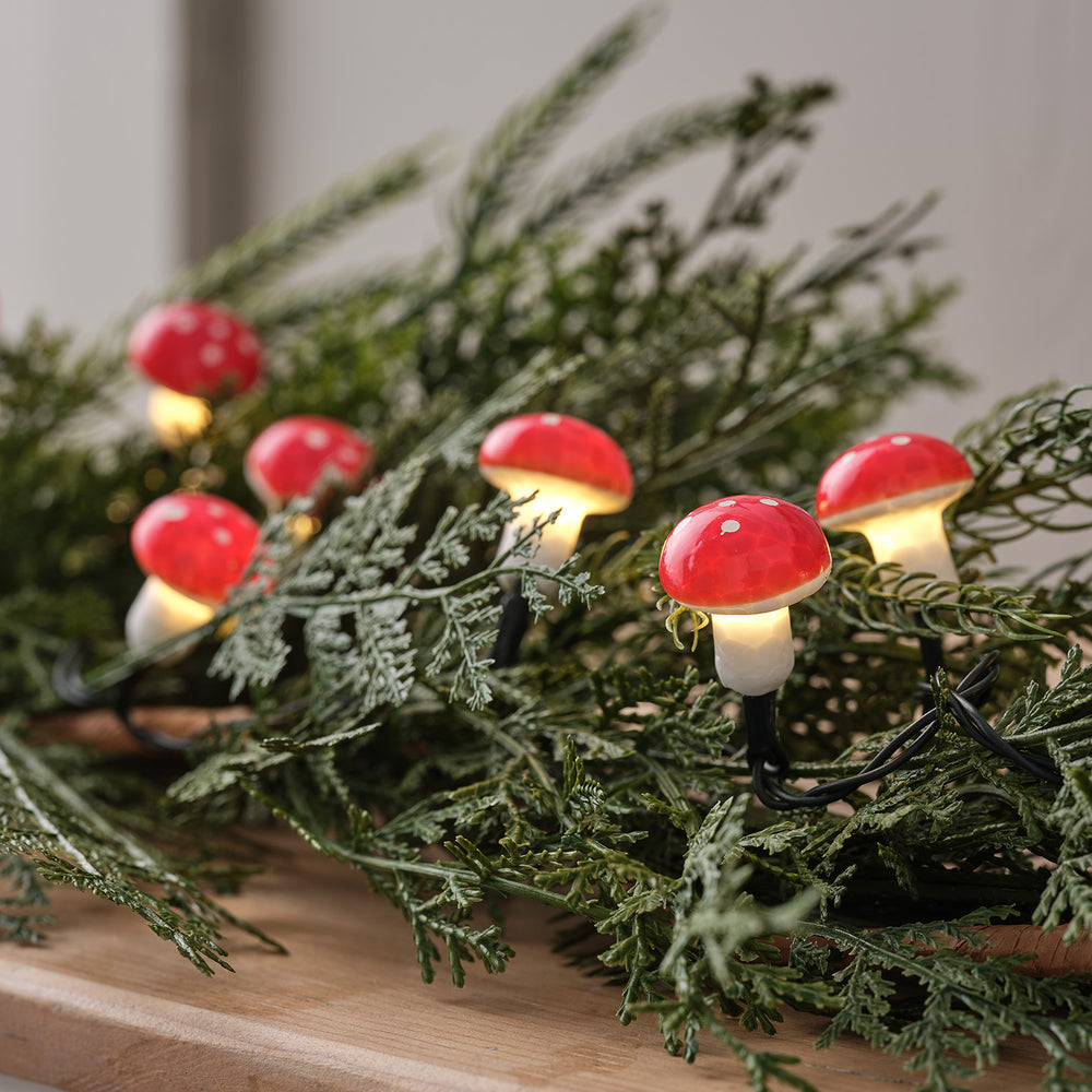 Guirlande Lumineuse à 20 Champignons Rouges LED