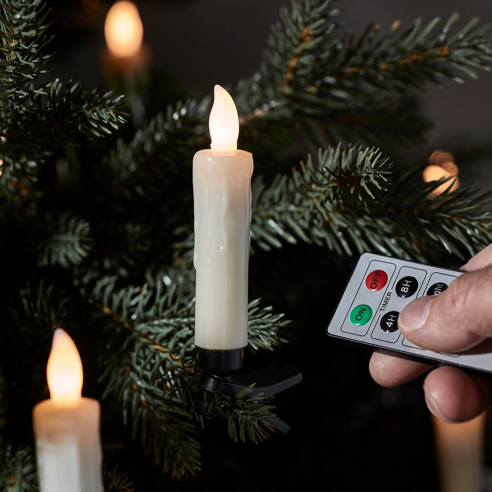 10 Bougies Ivoire pour Arbre de Noël