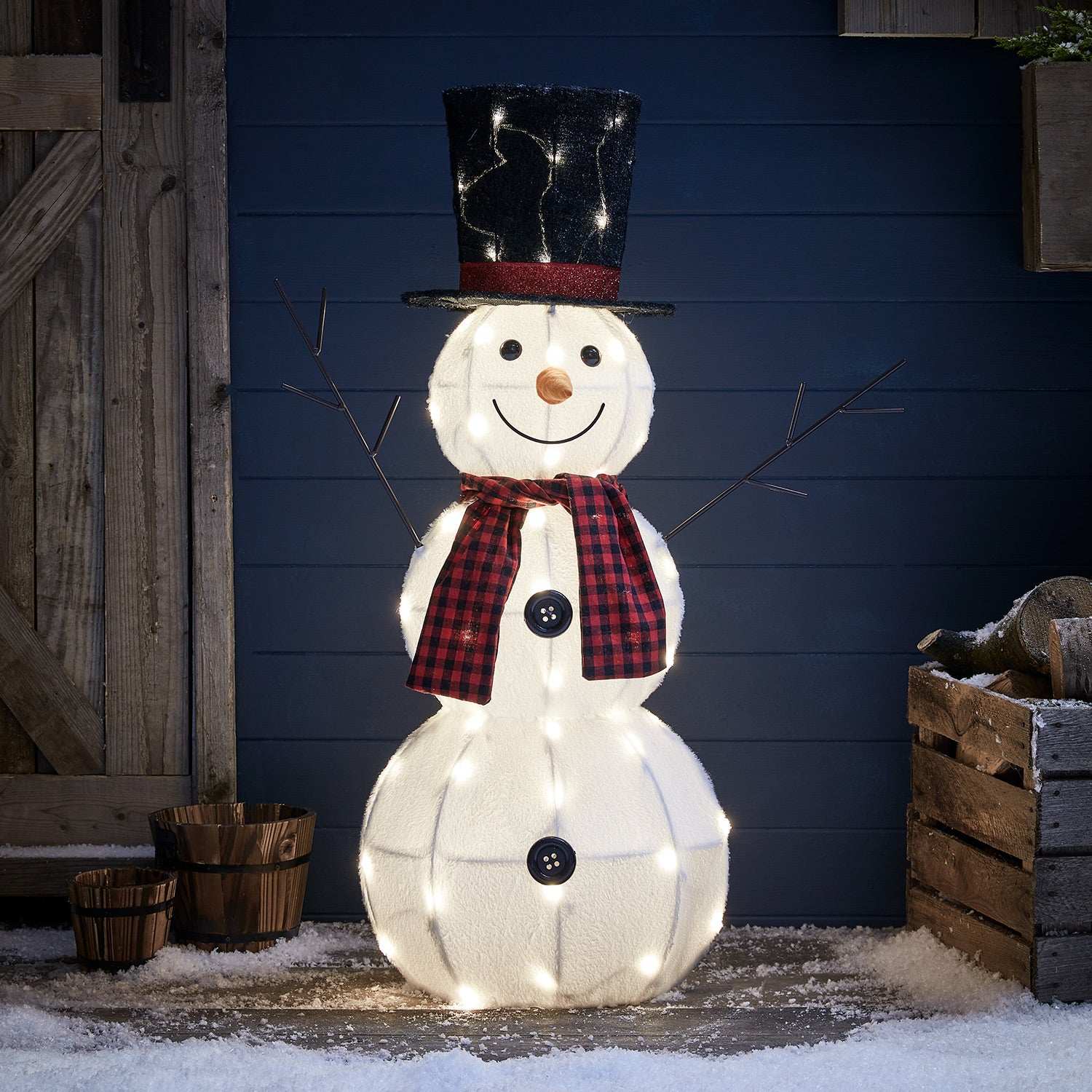 Décorations De Sapin De Noël Bonhomme De Neige Nappe Blanche Résistante