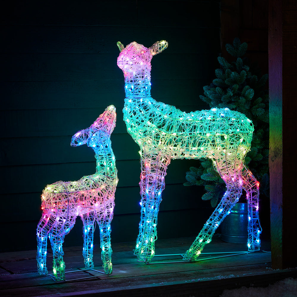 Duo Biche et Faon de Noël Lumineux Connectés Twinkly