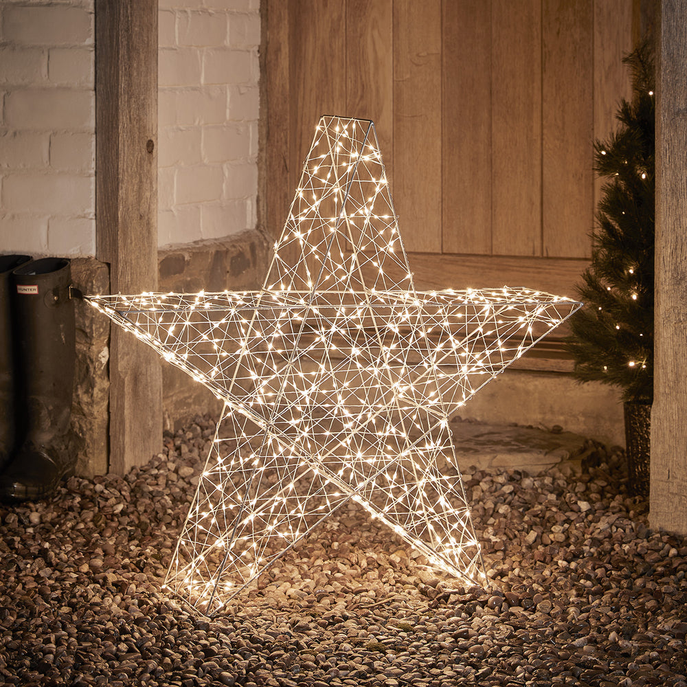 Grande Étoile Lumineuse Extérieure à LED Bicolore de 82 cm
