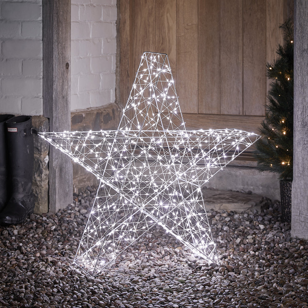 Grande Étoile Lumineuse Extérieure à LED Bicolore de 82 cm