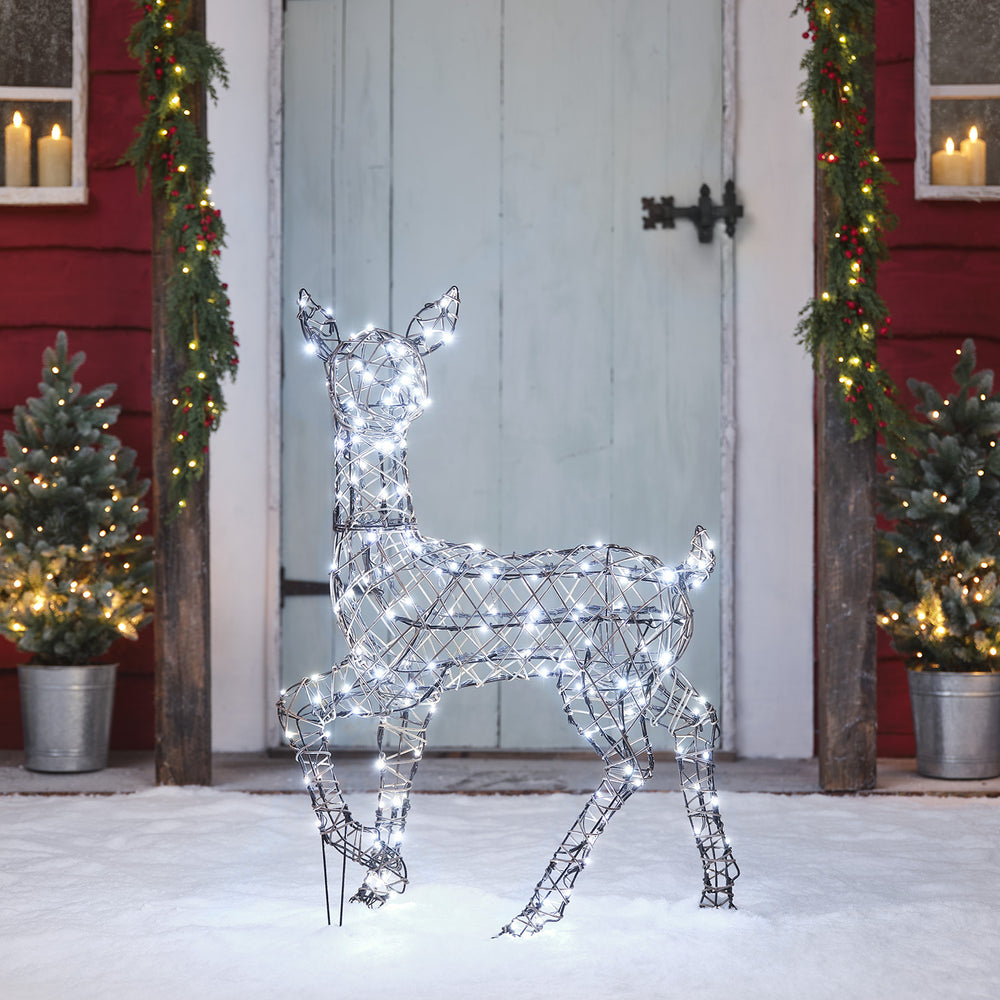 Biche Lumineuse en Rotin Studley de 88 cm à LED Bicolore