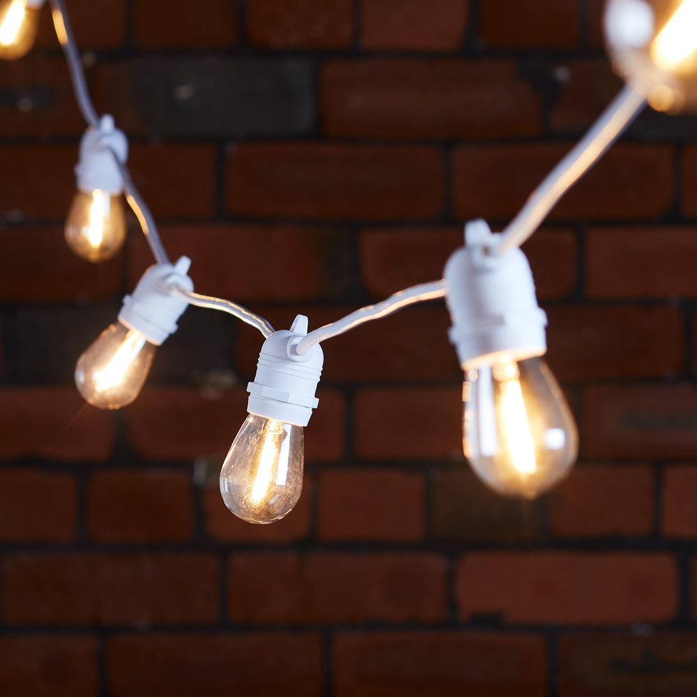 Guirlande Guinguette Ultimate Connect 75m 150 LED Blanc Chaud Câble Blanc