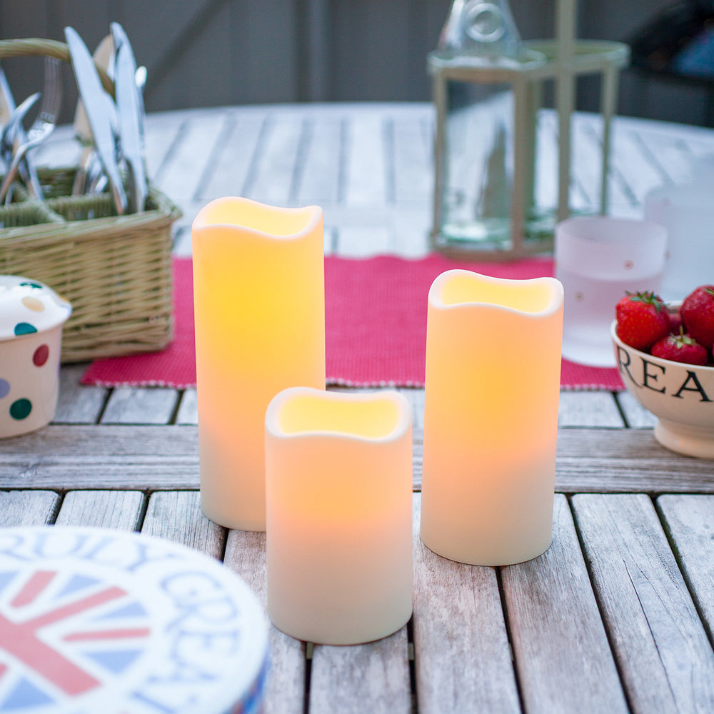 Petite Bougie Pilier LED pour Extérieur à Piles