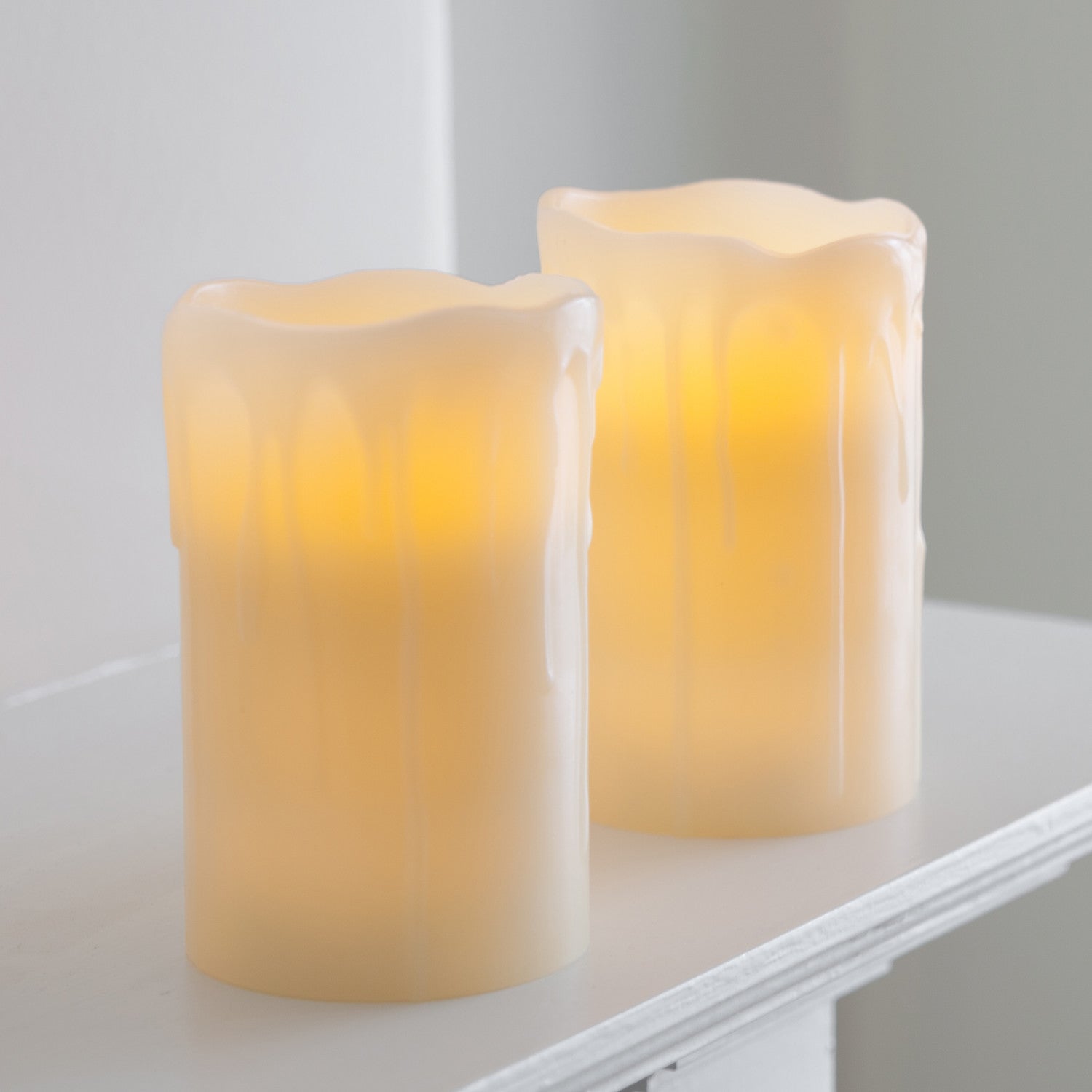 Lot De 2 Bougies LED Avec Effet Cire Réelle - Effet Flamme Réaliste, Minuterie 6h - Alimentation Par Piles