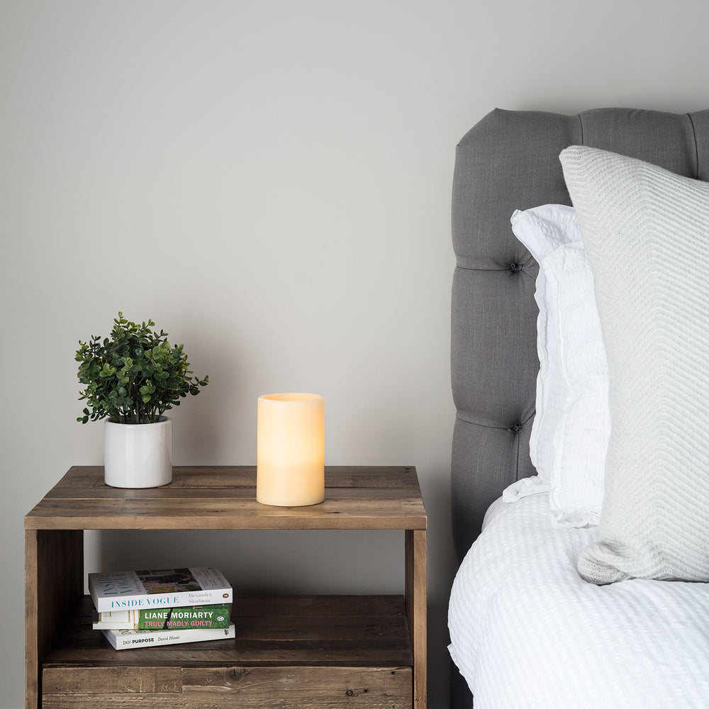 Petite Bougie Pilier LED à Piles en Cire avec Minuterie