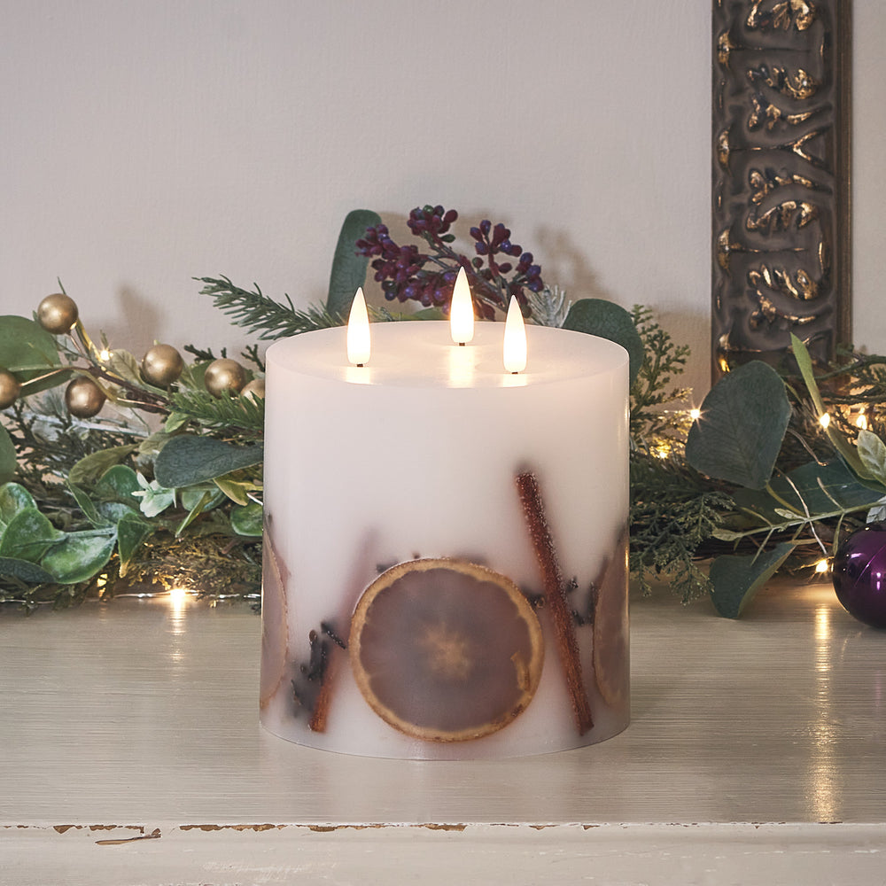 Bougie Pilier TruGlow® d'Hiver 3 Mèches à LED