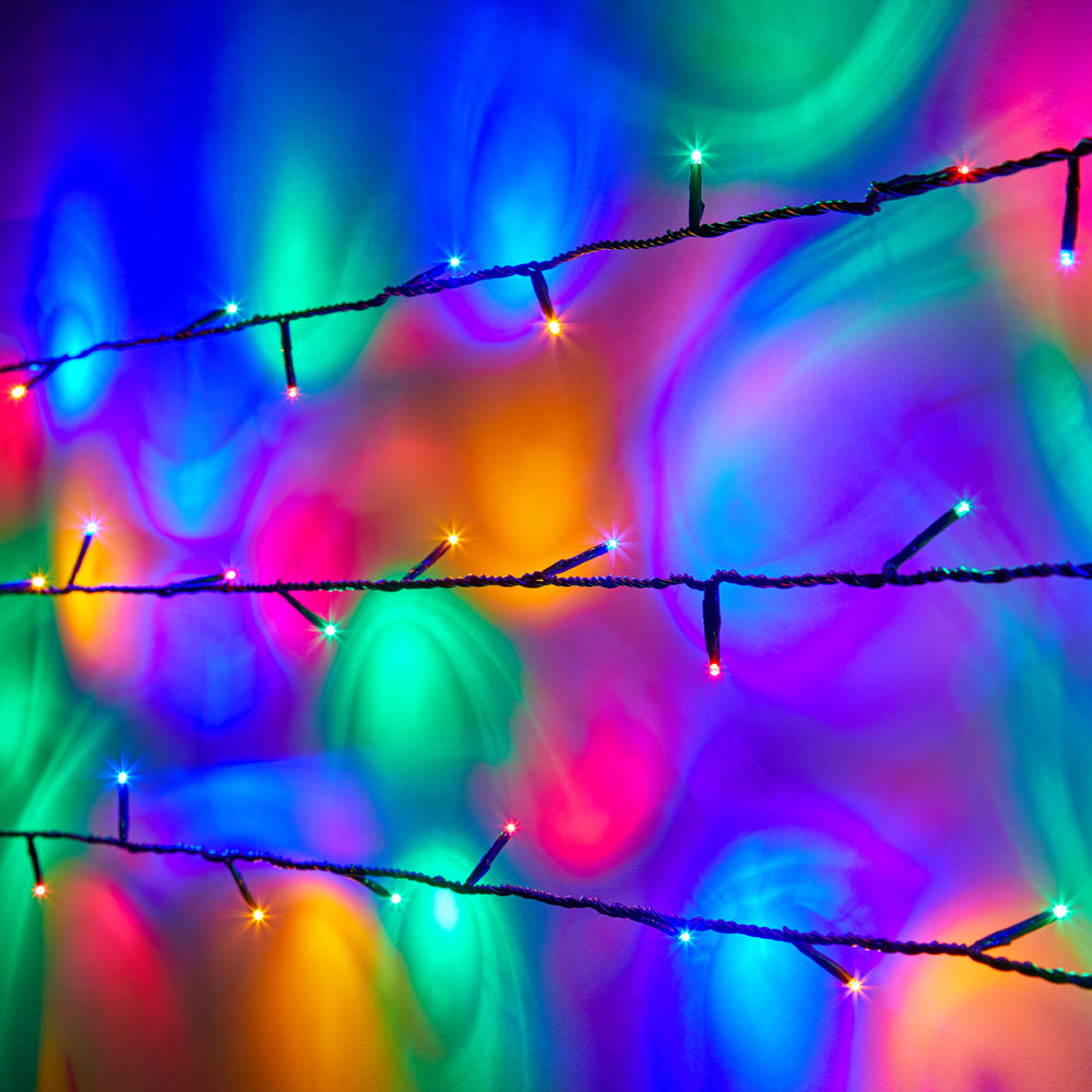 Guirlande Lumineuse Essential Connect 60m 600 LED Multicolores Câble Vert Raccordable