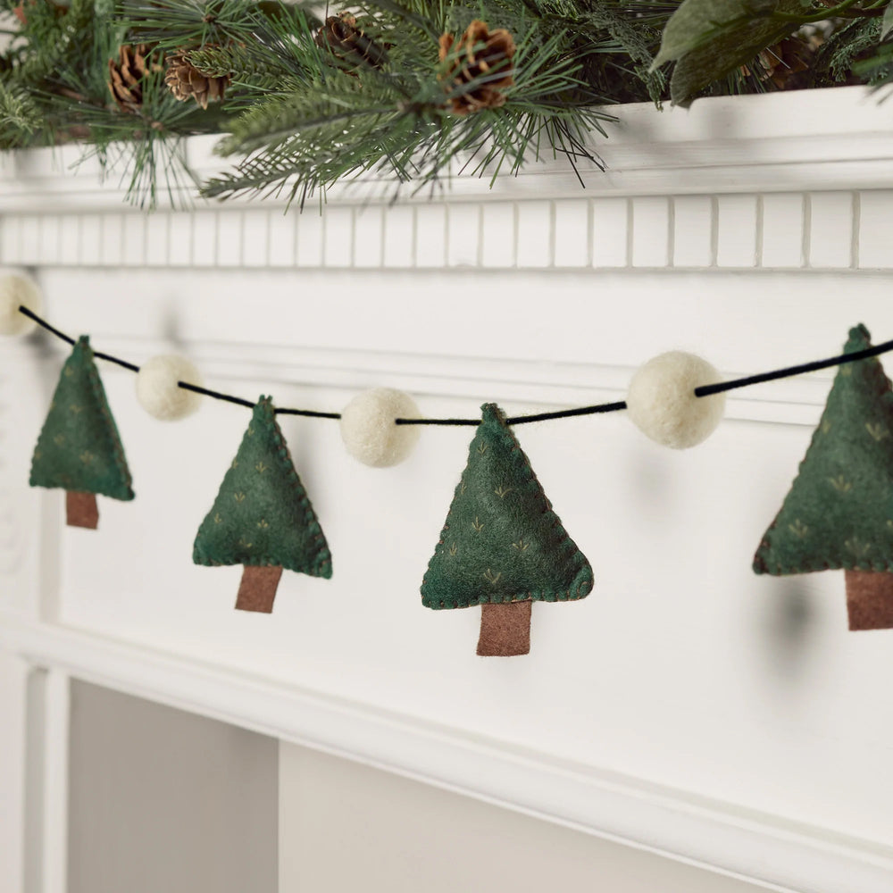 Guirlande de Noël en Feutre Sapins de Noël d'1,30 m