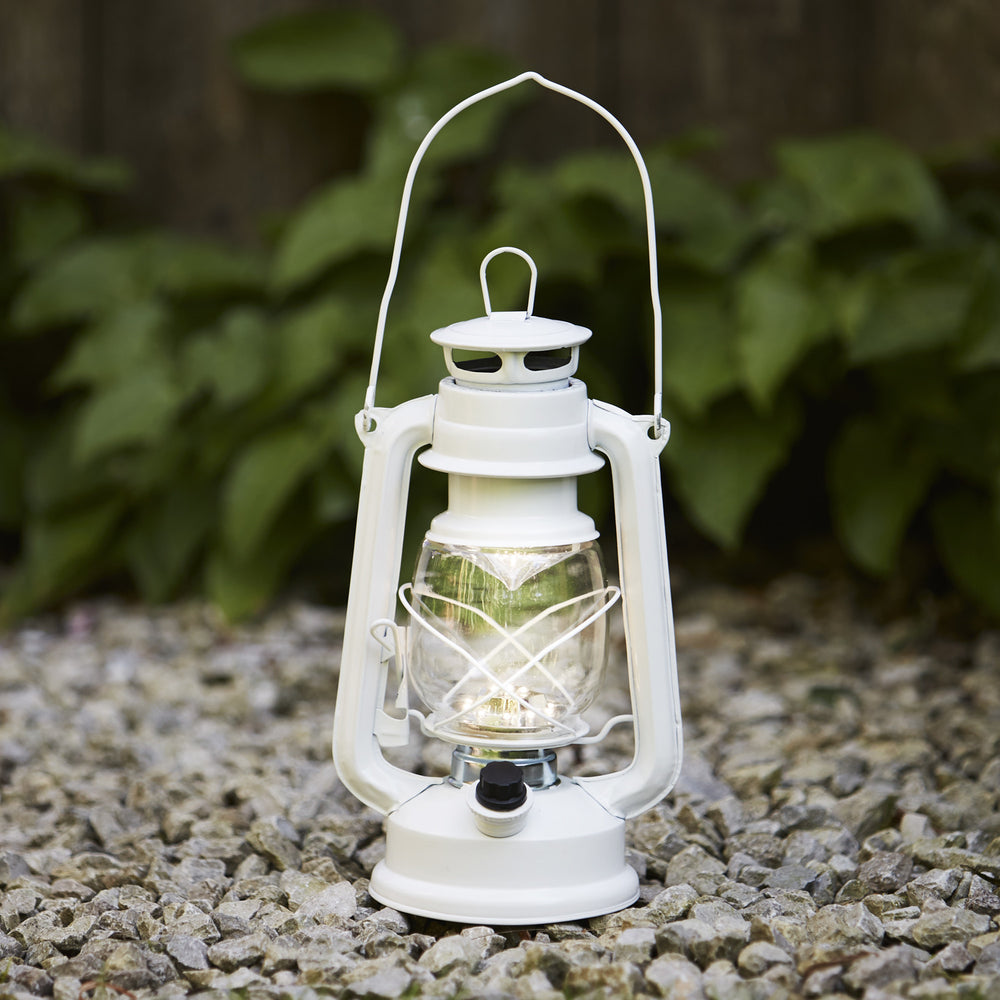Lampe Tempête Blanche à Piles