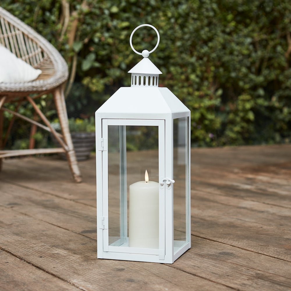 Lanterne Extérieure Blanche Arcachon avec Bougie TruGlow®
