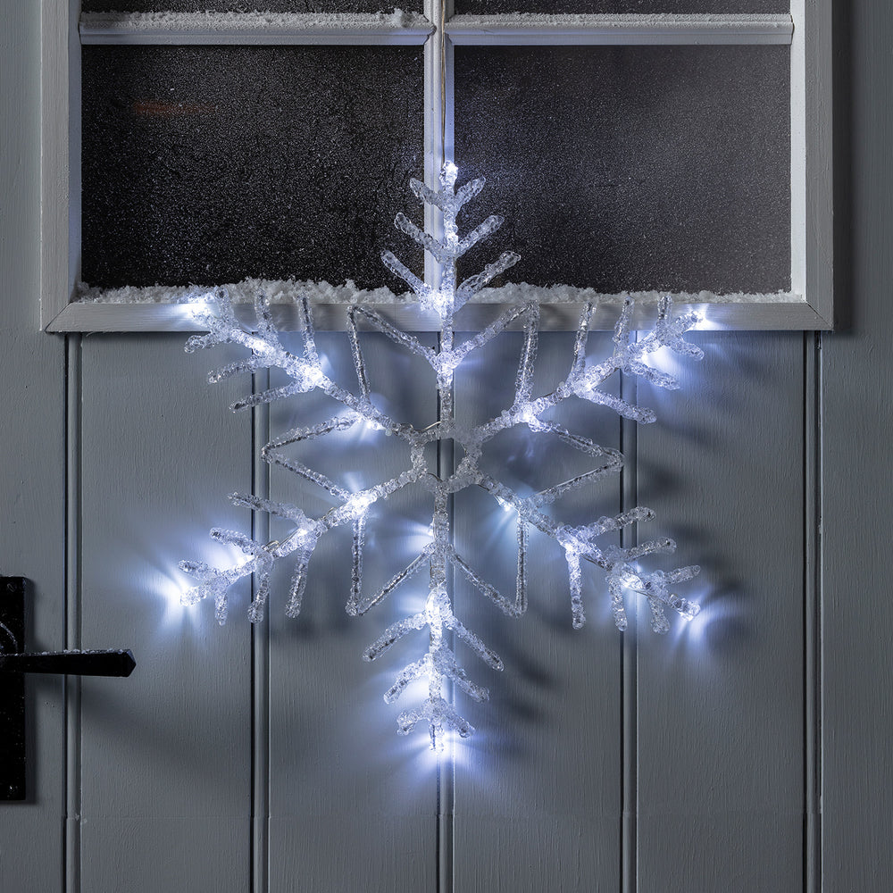 Flocon de Neige Lumineux de 40 cm, Décoration de Noël Extérieure
