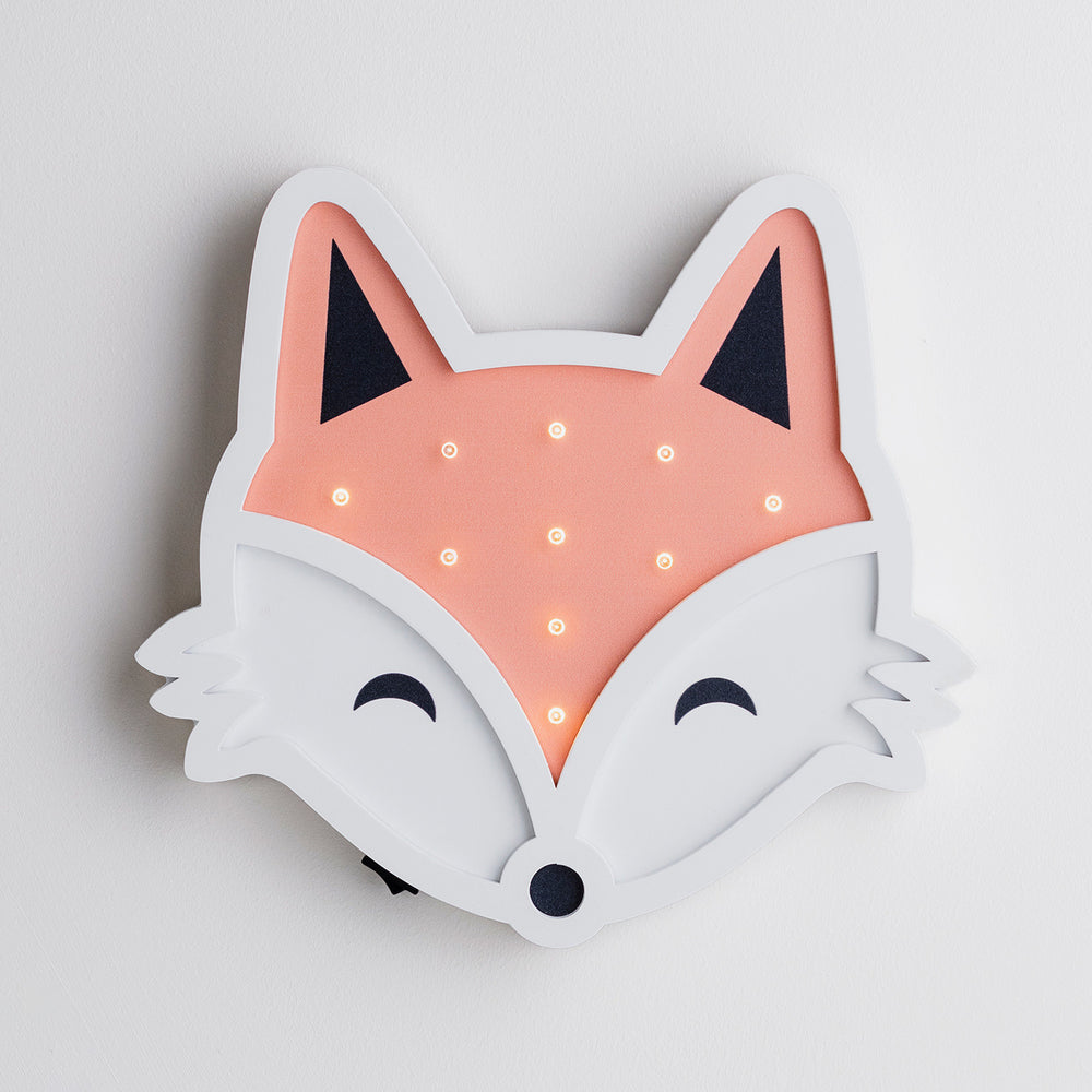 Applique Murale Enfant Mr Fox en Bois à Piles