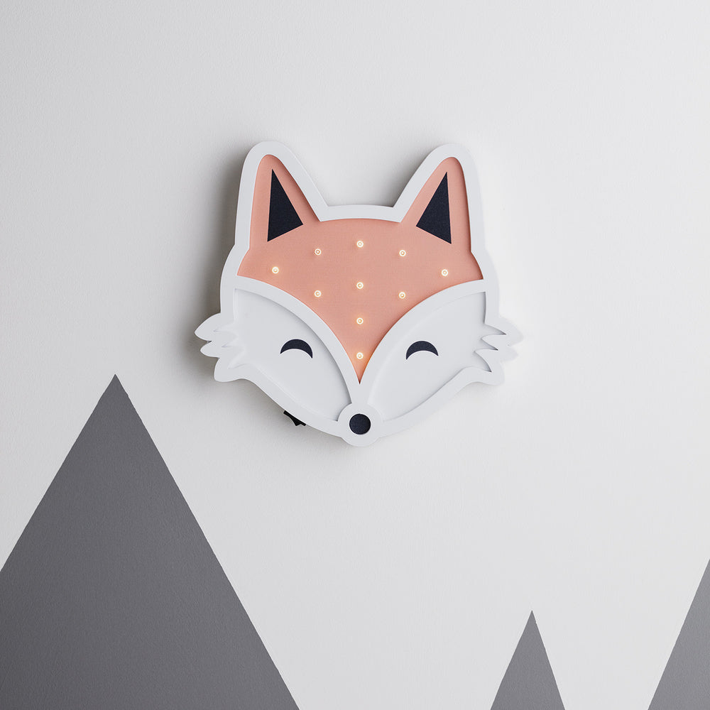 Applique Murale Enfant Mr Fox en Bois à Piles