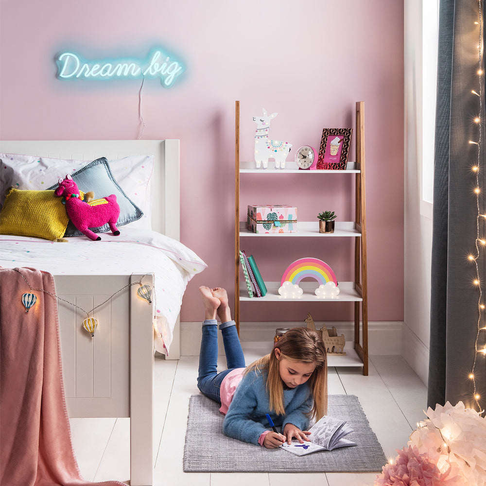 Applique Murale Enfant en Forme d'Arc-en-Ciel en Bois à Piles
