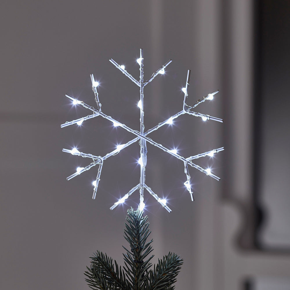 Cimier Arbre de Noël Flocon de Neige à Micro LED