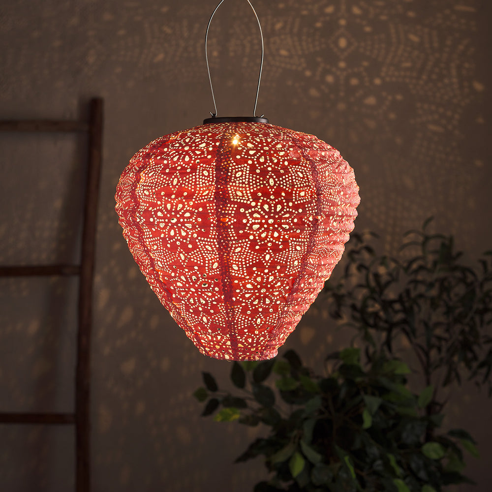 Lampion Solaire Tyvek Rose