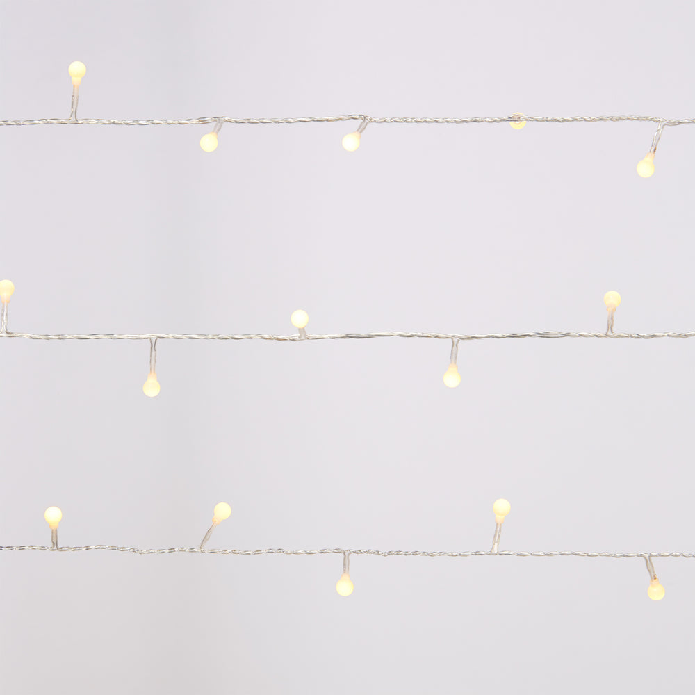 Guirlande Lumineuse Boule à LED Blanc Chaud sur Câble Transparent
