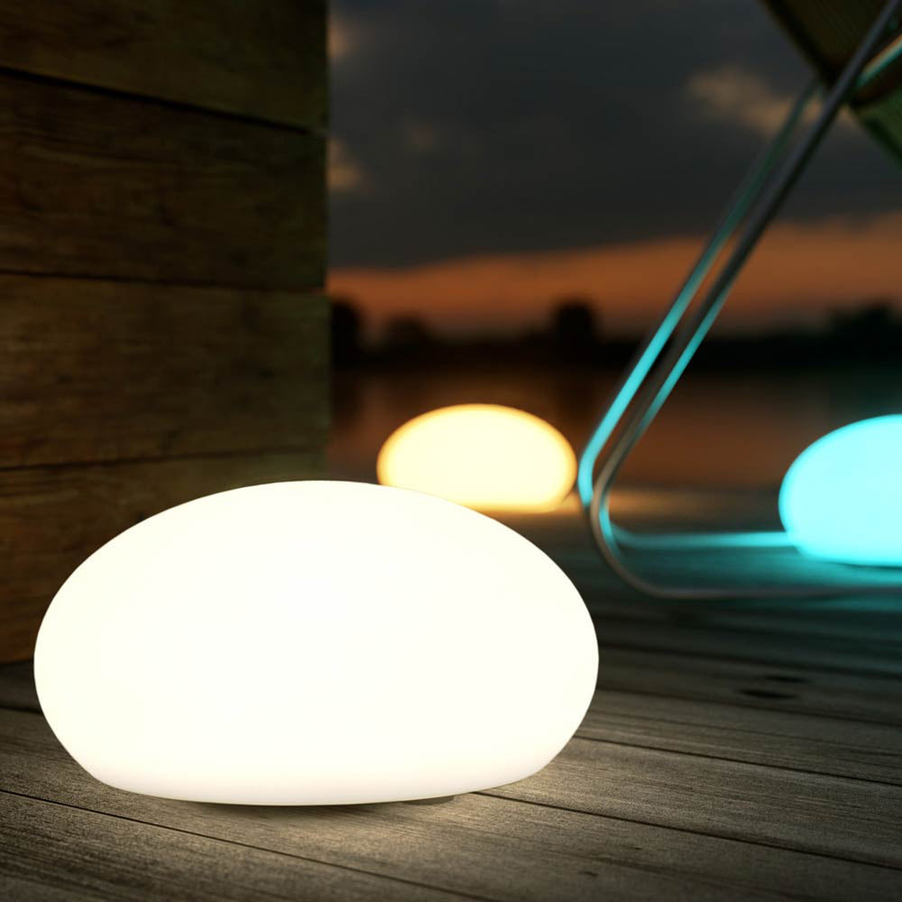 Lampe Solaire Décorative Mini Galet Lumineux à Couleur Changeante