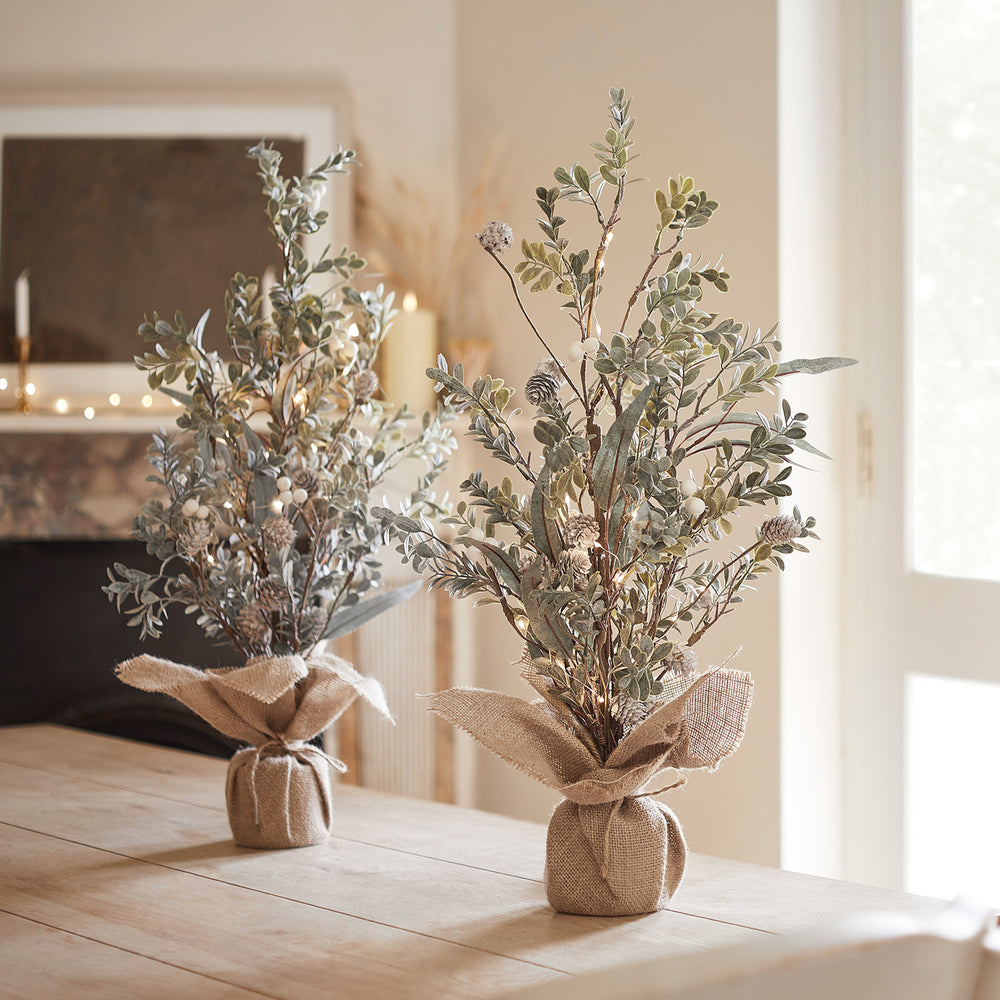 Sapin de Noël Miniature de 63 cm avec Baies Blanches