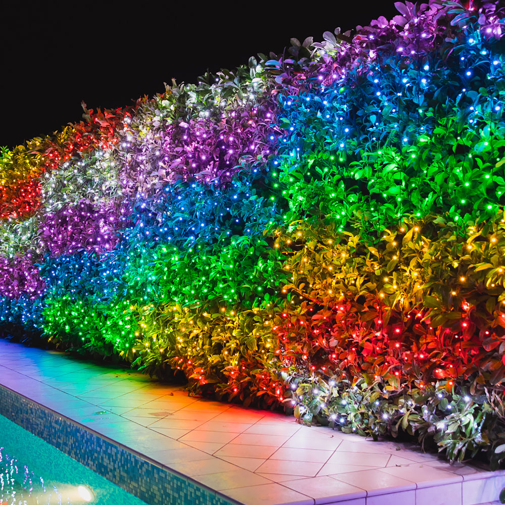 Rideau Lumineux Connecté Twinkly de 2m10 avec 210 LED, Édition Multicolore & Blanc