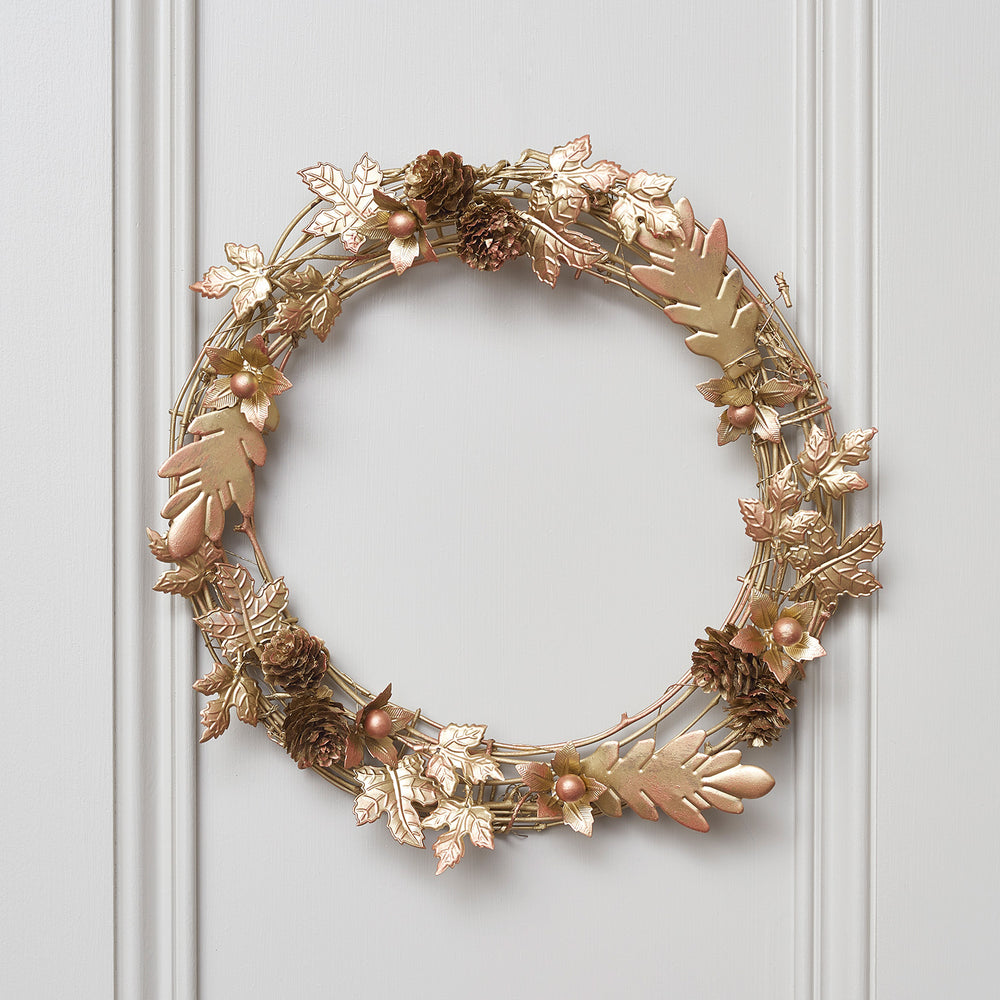 Couronne de Feuilles Dorées de 33 cm