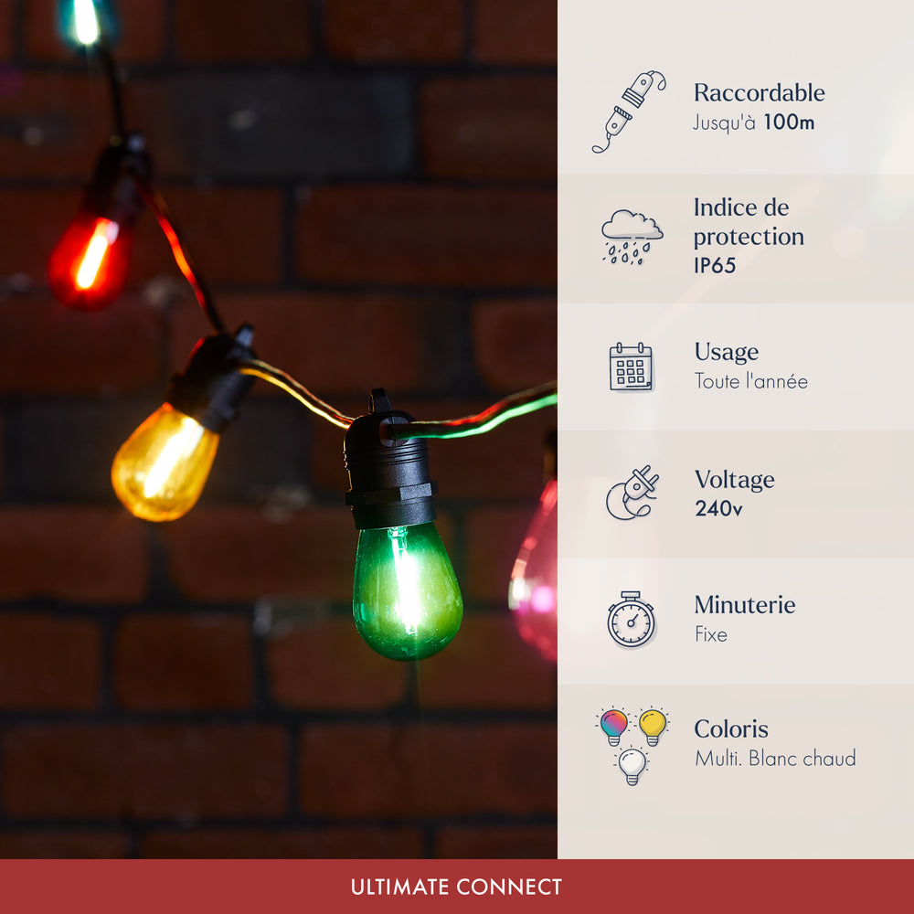 Guirlande Guinguette Ultimate Connect 5m 10 LED Multicolores