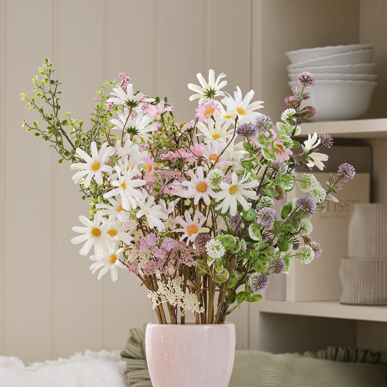 Bouquet Artificiel de Marguerites Pastel