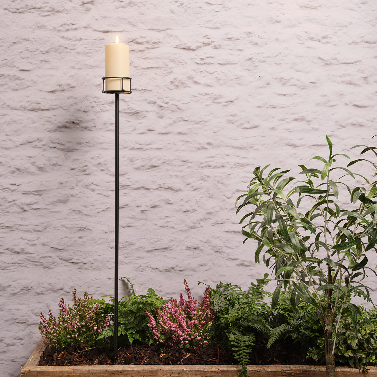 Piquet Porte-Bougie Photophore d'Extérieur à Planter