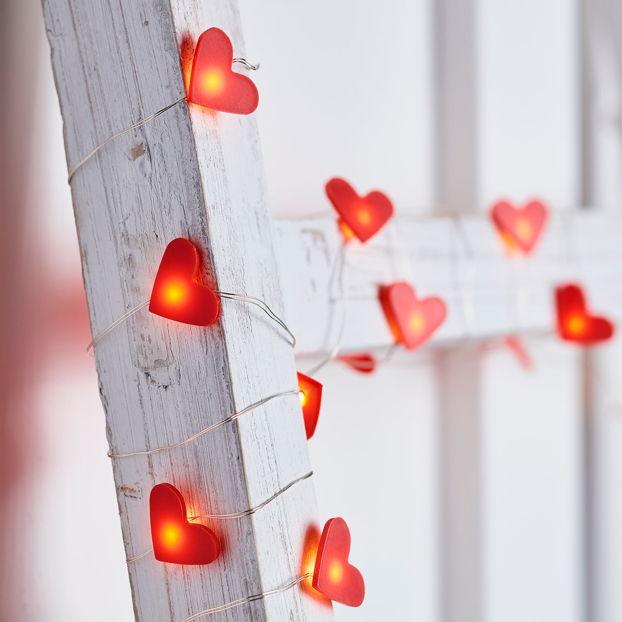 Guirlande Lumineuse Micro LED à 20 Cœurs Rouges