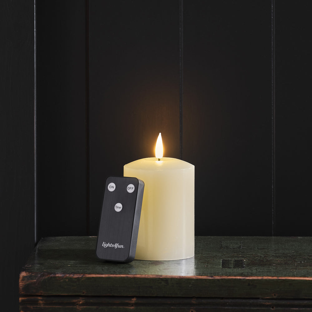 Bougie Pilier TruGlow® à LED de 10cm avec Télécommande