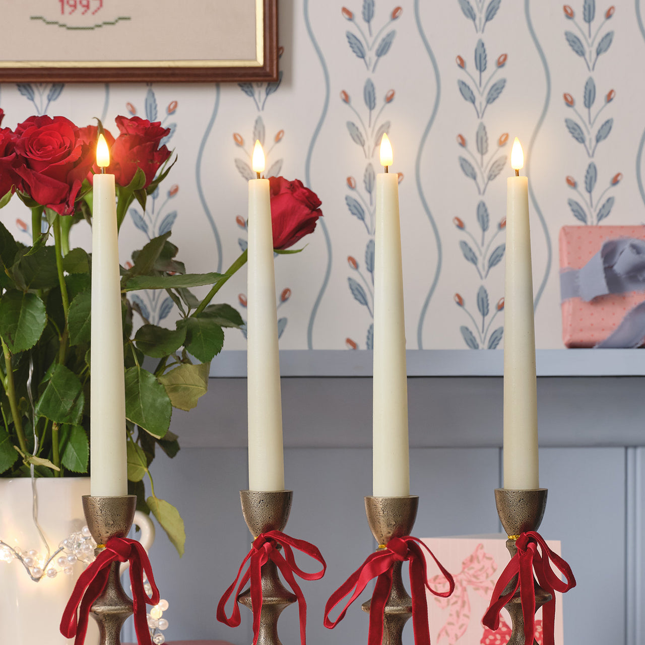 Lot de 4 Chandelles TruGlow® avec Télécommande