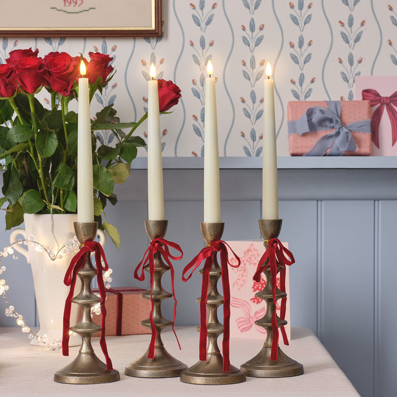 Lot de 4 Chandelles TruGlow® avec Télécommande