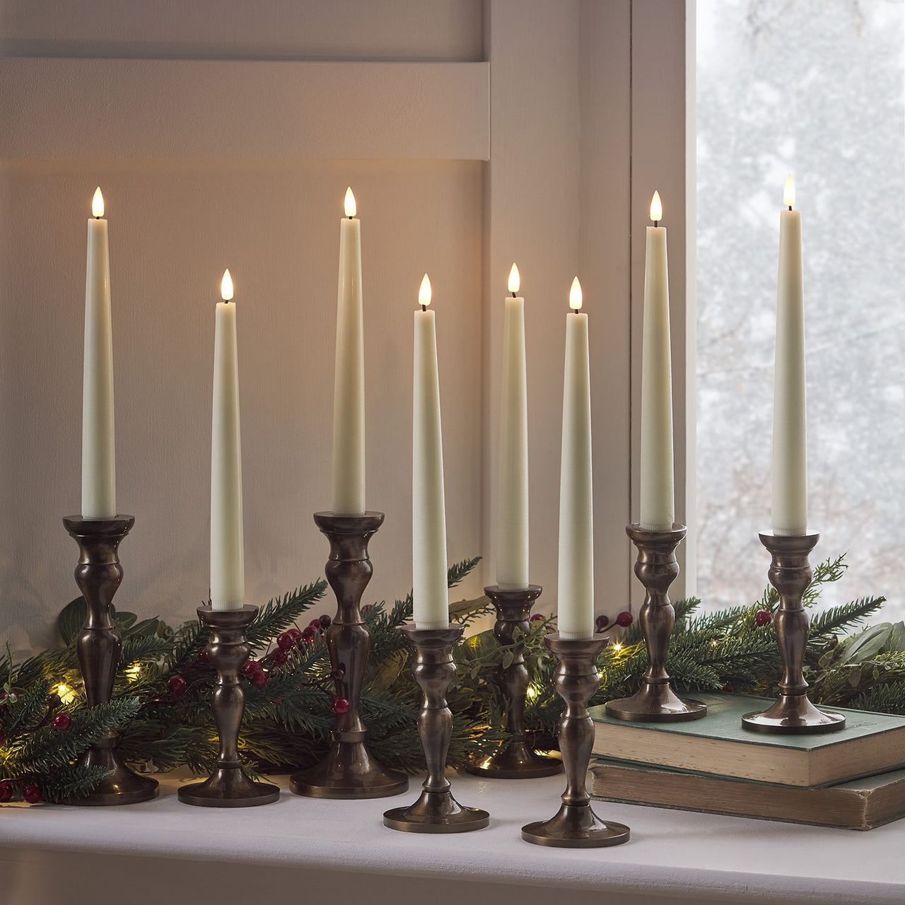 Lot de 8 Chandelles TruGlow® avec Télécommande