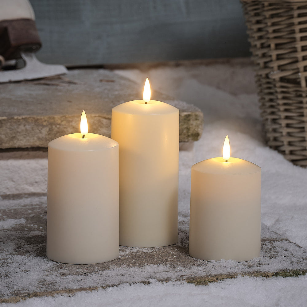 Lot de 3 Bougies d'Extérieur à LED TruGlow®