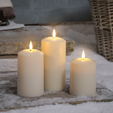 Lot de 3 Bougies d'Extérieur à LED TruGlow®