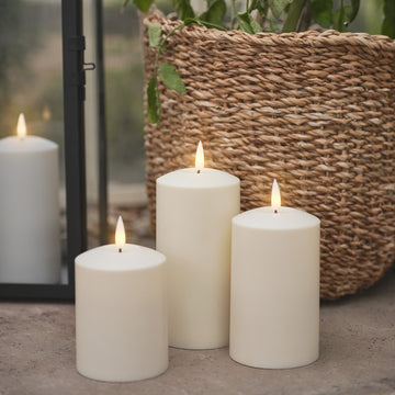 Lot de 3 Bougies d'Extérieur à LED TruGlow®