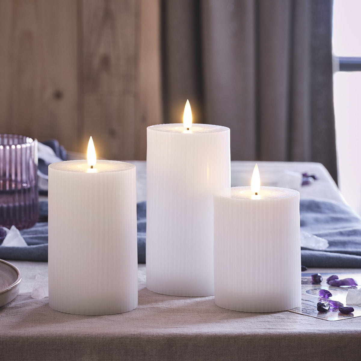 Lights4fun TruGlow® Lot de 4 Bougies LED Blanc Chaud Lights4fun TruGlow® Lot de 4 Bougies LED Blanc Chaud