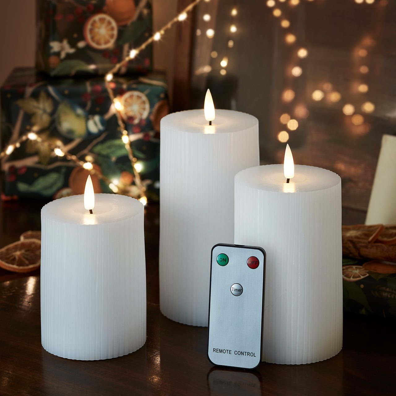 Lot de 3 bougies LED Flamme Vacillante blanc chaud avec Télécommande