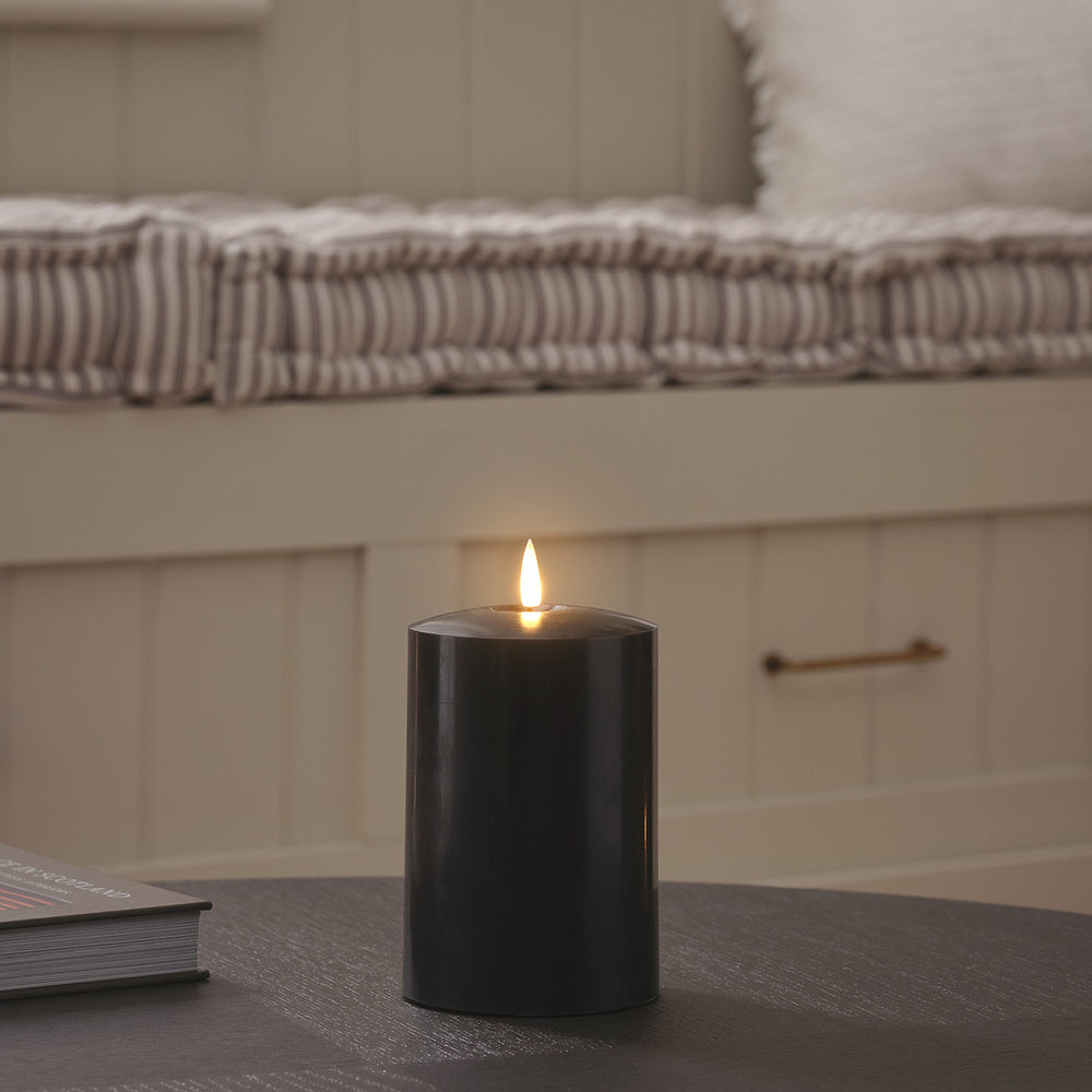 Bougie Cierge Noire TruGlow® à LED de 15 cm