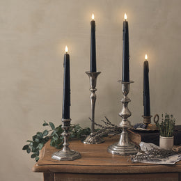 4 Chandelles TruGlow® Noires à Cire Coulante avec Télécommande